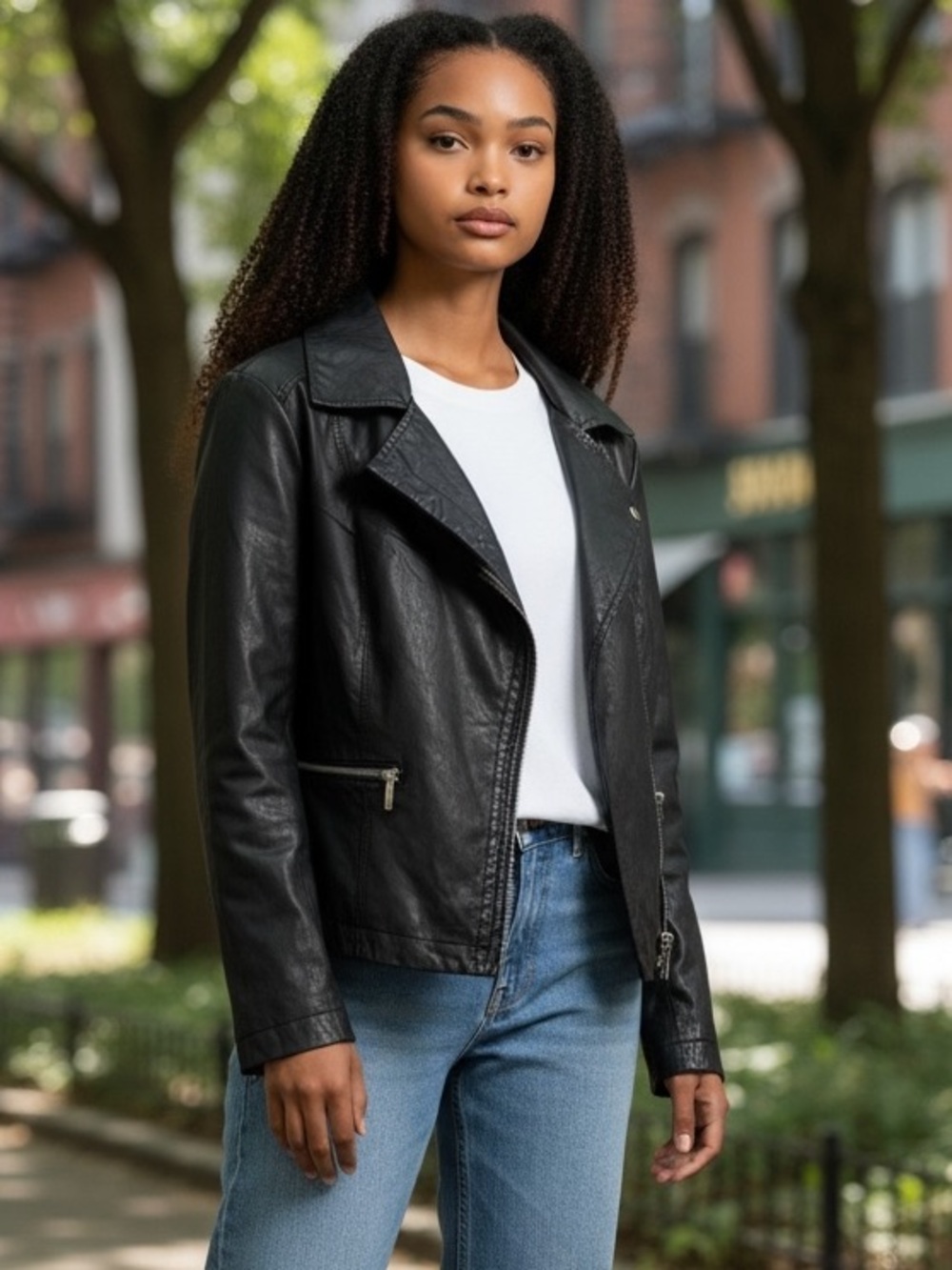 Michael Kors Black Leather Moto Jacket